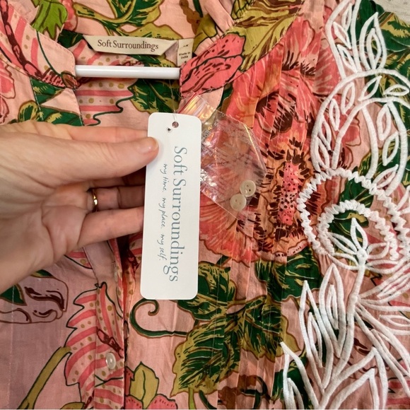 NWT Soft Surroundings Bellicia Embroidered Floral Midi Dress Sz IX 20W Spring - Picture 5 of 16